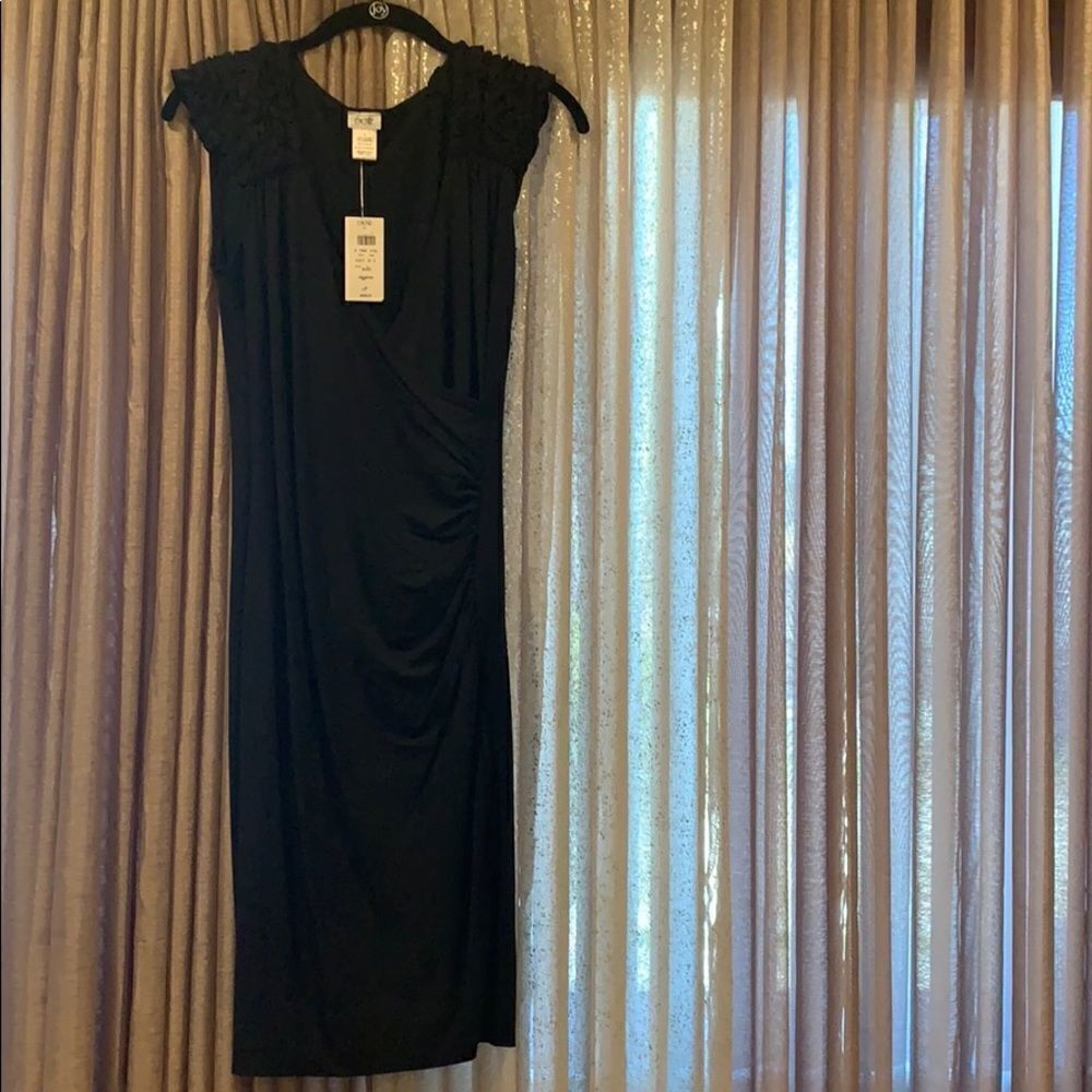 Cache black V neck summer dress